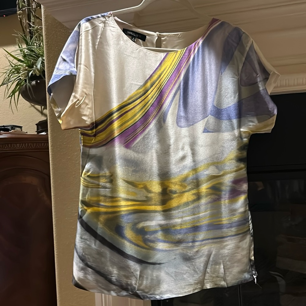 Silky printed top by Lafayette 148